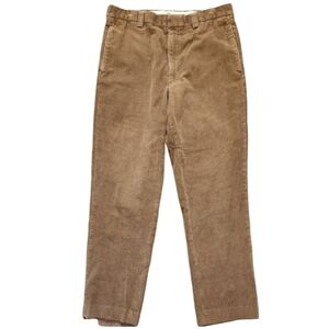 L.L.Bean Men's Tan‎ Corduroy Pants Straight Leg Flat Front Waist 34